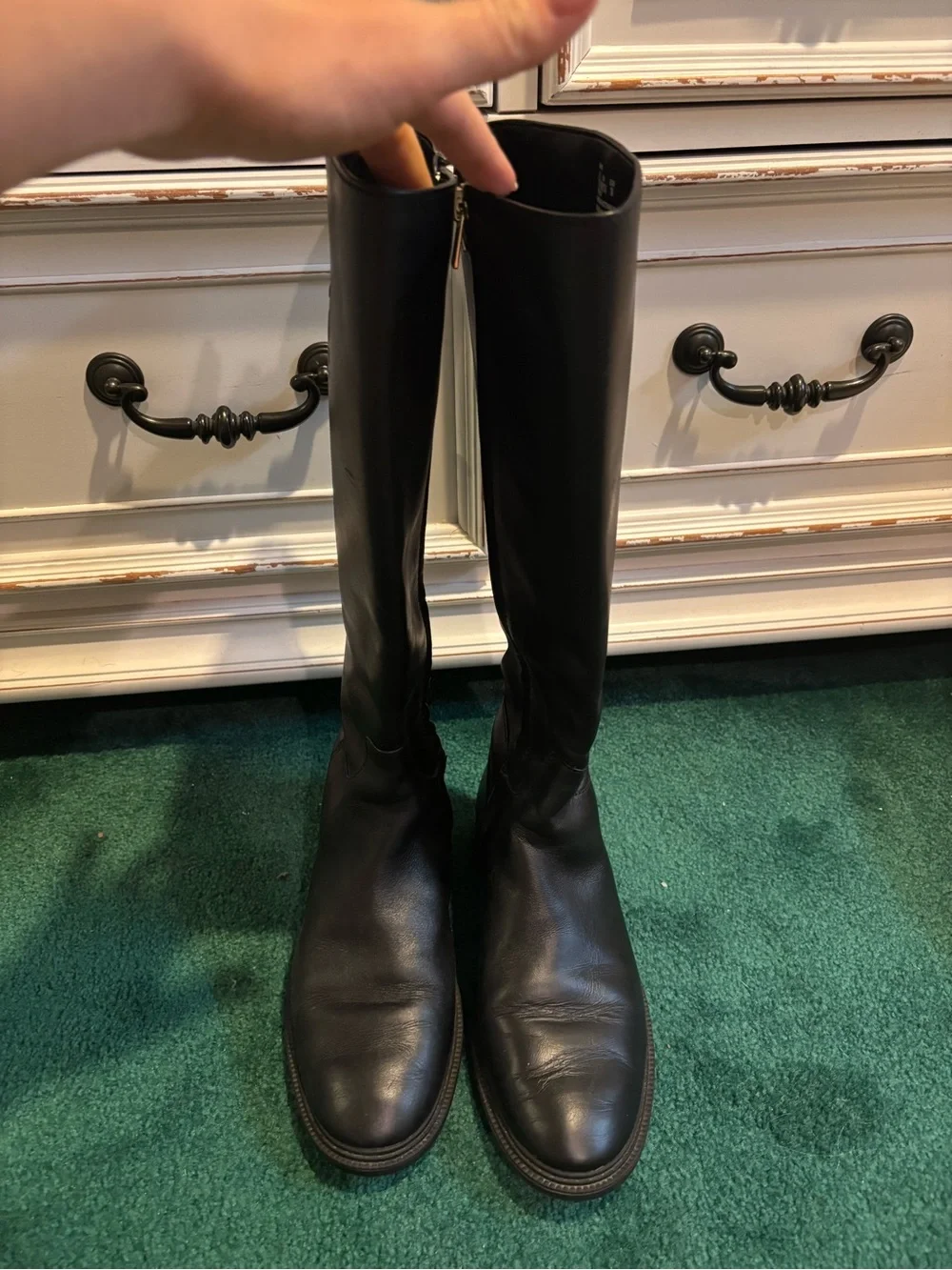 Coach Black Leather Tall Riding Boots